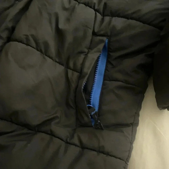 Black Puffer Jacket with Hood - Picture 6 of 7